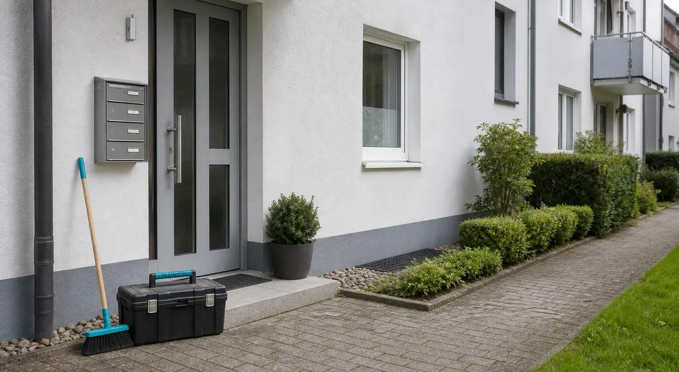 Gepflegter Hauseingang mit Hausmeisterservice
